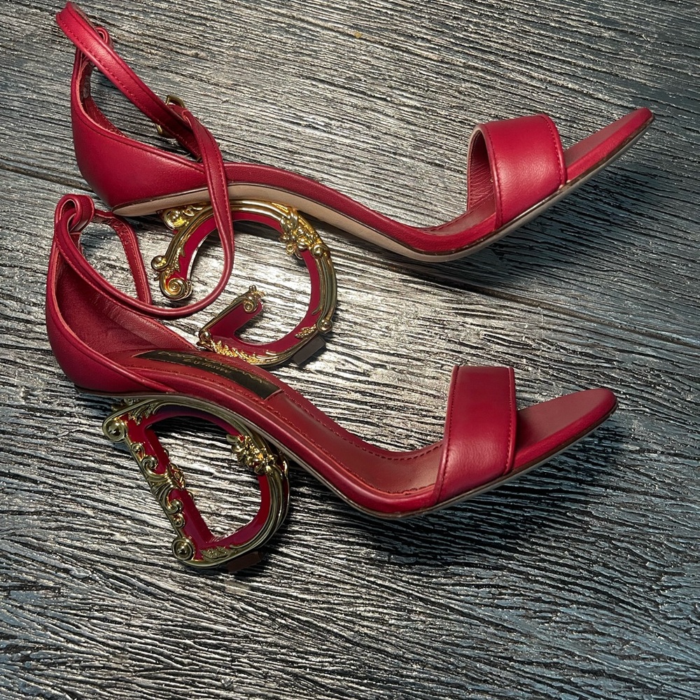 Dolce & Gabbana Red and Gold Heels